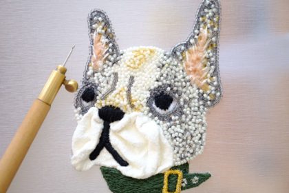 フレンチブルドック刺繍