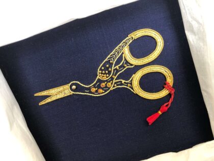ゴールドワーク刺繍　ハサミ