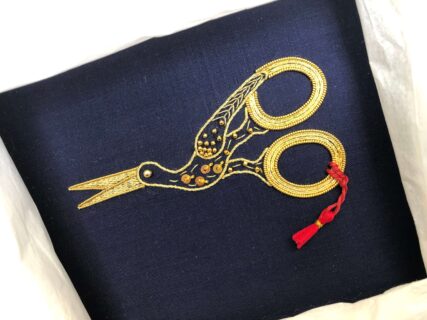 ゴールドワーク刺繍　ハサミ